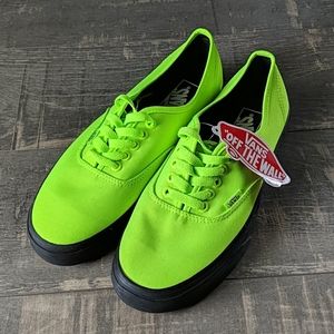 FINAL SALE Vans Neon Green Black Lace Up Unisex Sneakers
